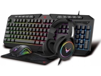 VARR VARR GAMING 4IN1 SET 03 (MOUSE/MOUSEPAD/HEADSET/KEYBOARD) RGB RAINBOW [45590]