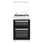 Statesman GDL60W2 White 60Cm Double Oven Gas Cooker With Glass Lid