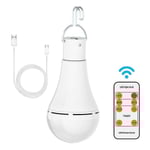 LED-sollampa, USB-laddning med fjärrkontroll 7W (fjärrkontroll + lampa + solpanel = komplett set (smart switch, kallt vitt ljus)