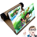 LQ&XL Phone Screen Magnifier, 12" Foldable Amplifier Enlarger Wooden Phone Holder Stand with 3D Screen Magnifying Amplifying Glass for All Smart Phone Model for Old people,Child
