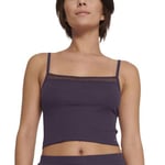 Sloggi GO Ribbed Crop Top Mörklila bomull Medium Dam