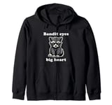 Bandit Eyes Big Heart - Cute Kawaii Chibi Raccoon Zip Hoodie