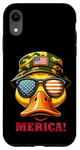 Coque pour iPhone XR Canard jaune 4 juillet Drapeau USA Papa Amérique Père Amérique Hommes Garçons