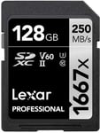 Lexar Professional 1667X SD Card 128GB, SDXC UHS-II Memory Card, up to 250Mb/S R