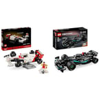 LEGO Icons McLaren MP4/4 & Ayrton Senna Vehicle Set, F1 Race Car Model kit for Adults to Build & Technic Mercedes-AMG F1 W14 E Performance Pull-Back Model Vehicle Set, Race Car Toy