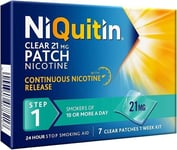 NiQuitin Clear Patch Step 1 21mg Stop Smoking Aid - 7 patches Nicotine