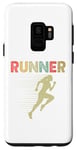 Coque pour Galaxy S9 Retro Runner Marathon Running Vintage Jogging Fans