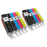 10 Printer Ink Cartridges (5 Set) for Canon PIXMA iP8750, MG5600, MG6600, MG7550