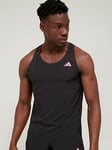 adidas Men's Adizero Running Singlet Running Vest - Black, Black, Size S, Men