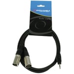 Accu-Cable Adapter Kabel 3.5 mm MiniJack stereo til 2 x XLR Han 1,5 meter