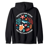 Protect Our Ocean Protect Our Future Whale sea ocean animals Zip Hoodie