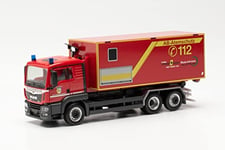 Herpa modèle de Camion multibenne Roll-Off Man TGS Pompiers de Frechen, fidèle à l'échelle Originale de 1:87, modèle pour dioramas, modélisme, Objet de Collection, décoration, fabriqué en Plastique