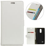 KM-WEN® Case for LG K9 (X210) (5.0 Inch) Book Style Litchi Pattern Magnetic Closure PU Leather Wallet Case Flip Cover Case Bag with Stand Protective Cover White