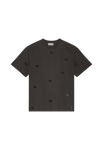 GANNI Heavy Cotton Rhinestone Drop Shoulder T-shirt Svart