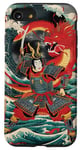 Coque pour iPhone SE (2020) / 7 / 8 Duel de dragon samouraï : Art tempête d'océan