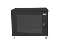 Techly I-Case Ee-2008Bk6, Väggmonterad Rack, 8U, Knapplås, Justerbara Fötter, 20,9 Kg, Svart