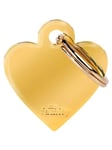 MyFamily ID Tag Basic collection Small Heart in Golden Plated Brass