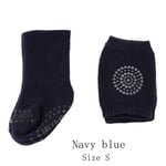 Baby Socks Knee Pad Cotton Navy Blue Size S