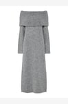 pieces - Klänning pcPam LS Off Shoulder Knit Dress BC - Grå