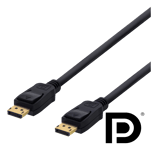DELTACO DisplayPort-kabel, 2m, 4K UHD, DP 1.2, svart