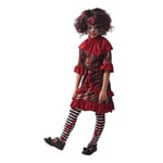 Halloween Skummel Klovn med kjole kostyme 4-6 år (110-120 cm)