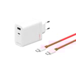 OnePlus Väggladdare m. USB-C till USB-C Kabel - 120W USB-C / USB-A - Vit