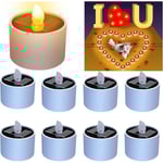 Solcells drivna LED-värmeljus, solcells drivna LED-värmeljus, 1/2/4/6/8/10-pack solcells drivna ljus utomhus vattentäta, Ip42 vattentäta, flamlösa LED-värmeljus för utomhusbruk 8pcs