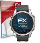 atFoliX 3x Screen Protector for Garmin Fenix 7S Pro 42 mm clear