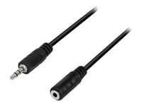 Logilink - Ljudförlängningskabel - Mini-Phone Stereo 3.5 Mm Hona Till Mini-Phone Stereo 3.5 Mm Hane - 5 M - Svart
