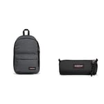 EASTPAK Out of Office Backpack, 44 cm, 27 L, Black Denim & Benchmark Single Pencil Case, 21 cm, Black