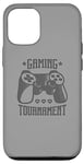 Coque pour iPhone 12/12 Pro Design de tournoi gamer avec manette et cœurs - PC gamer