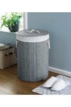 Country Club Round Bamboo Laundry Basket Grey