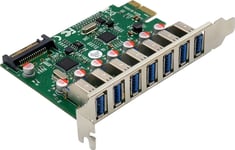 Inline 76661L, Pcie, Usb 3.2 Gen 1 (3.1 Gen 1), Hankontakt, Pcie 2.0, Sata 15-Kontakt, Kina