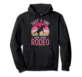 Just A Girl Who Loves Rodeo, Vintage Rodeo Girls Kids Pullover Hoodie