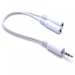3.5mm Jack Headphone Splitter Cable Adaptor Stereo Screened Lead Cable - White