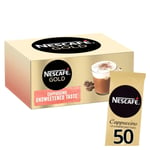 Nescafe Gold Instant Cappuccino Coffee Sachets 50 Pack Unsweetened Low Sugar