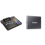RØDE RØDECaster Pro II All-in-One Production Solution for Podcasting, Streaming, Music Production & Samsung T7 Portable SSD - 2 TB - USB 3.2 Gen.2 External SSD Titanium Grey (MU-PC2T0T/WW)
