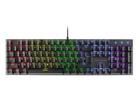Mars Gaming MK422 Noir, Clavier Mécanique Gaming RGB, Antighosting, Switch Mécanique Rouge, Langue US