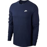 Nike AR5193-410 M NSW Club TEE - LS Sweatshirt Mens Midnight Navy/(White) L