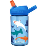 Eddy+ Kids BPA-Free Water Bottle with Straw, 14oz, Shark Squad