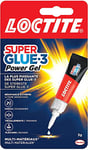 Loctite Super Glue-3 Power Gel, colle forte enrichie en caoutchouc, colle gel ultra-résistante, à séchage immédiat, colle transparente, tube 3 g jdj