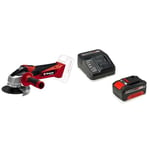 Einhell Power X-Change 18V Cordless Angle Grinder with Battery and Charger - 115mm (4 Inch) Disc Battery Grinder for Cutting, Grinding and Polishing - TC-AG 18/115 Li Cordless Power Tool Set