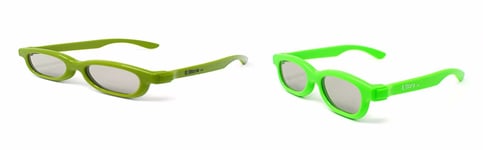 New 2 x Green Kids 3D Childrens Glasses for Passive TVs Cinema Projectors UK