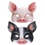 1pc Ball Mask Pig Half Face Party For Halloween Festival St Black