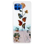 Motorola G 5G Plus - Gummi cover med Design print - Blomst og sommerfugl