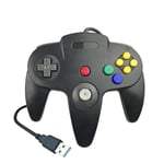 le noir Manette de Jeu Filaire USB N64 Pour Nintendo 64, Contrôleur, Joystick Pour Console Classique 64, Pour