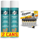 Scotchgard Suede & Nubuck Protector, 2 Cans x 400ml each - Water Repellent Spray & Energizer AA Batteries, Alkaline Power, 24 Pack, Double A Battery Pack - Amazon Exclusive