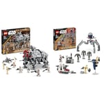 LEGO Star Wars AT-TE Walker Poseable Toy, Revenge of the Sith Set, Gift for Kids, Boys & Girls & Star Wars Clone Trooper & Battle Droid Battle Pack Building Toys for Kids with Speeder Bike
