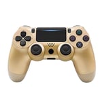 HALASHAO Ps4 Controller, Wireless Controller For Ps4 Controller Gamepad Dual Vibration Shock 6-axis Turbo Rechargable Remote Controller,Gold,Ordinary