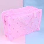 Genomskinlig genomskinlig plast PVC resesminkväska Kosmetisk necessär Blixtlåsväska Pink